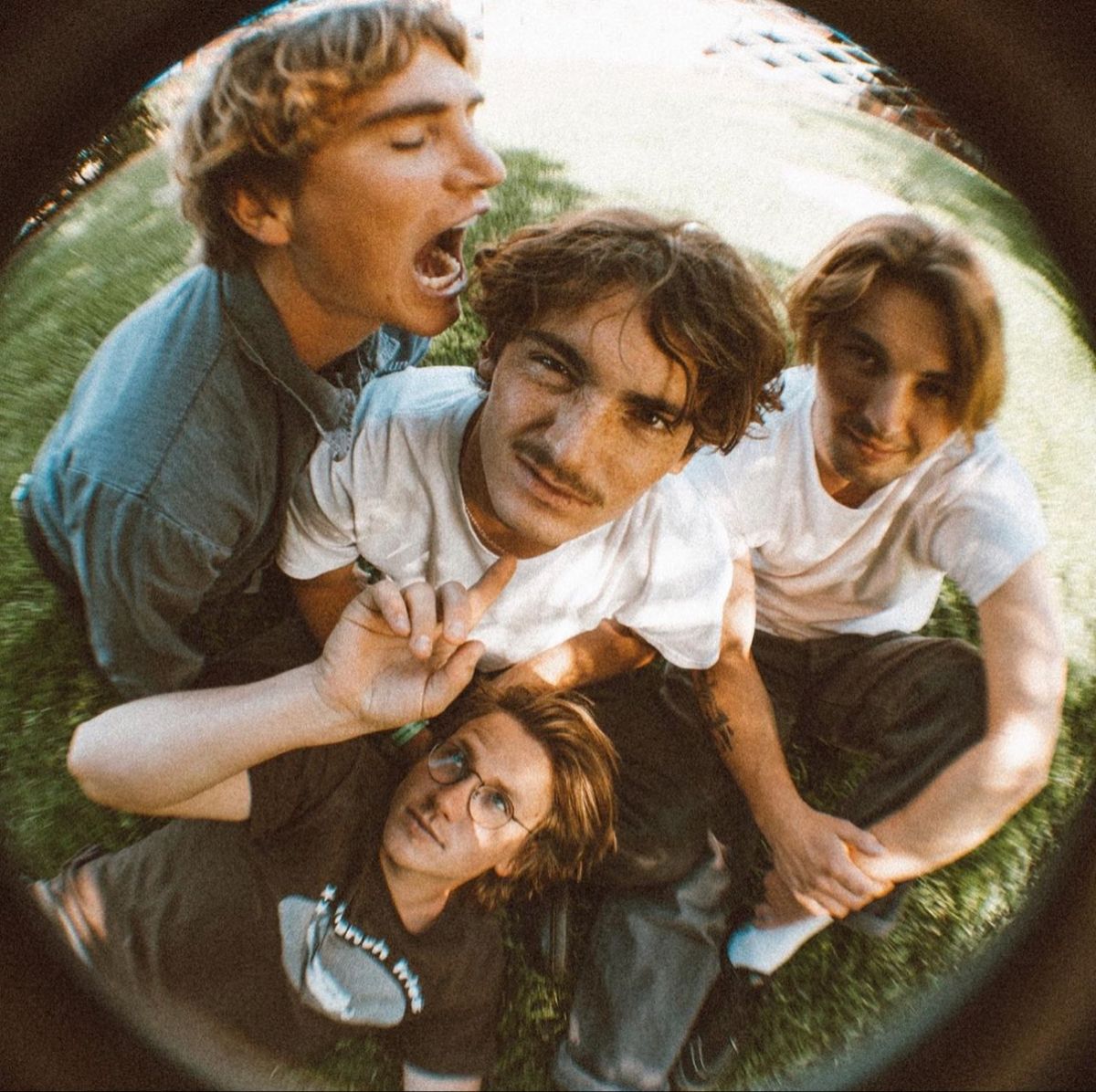 woman holding heft long blonde hair