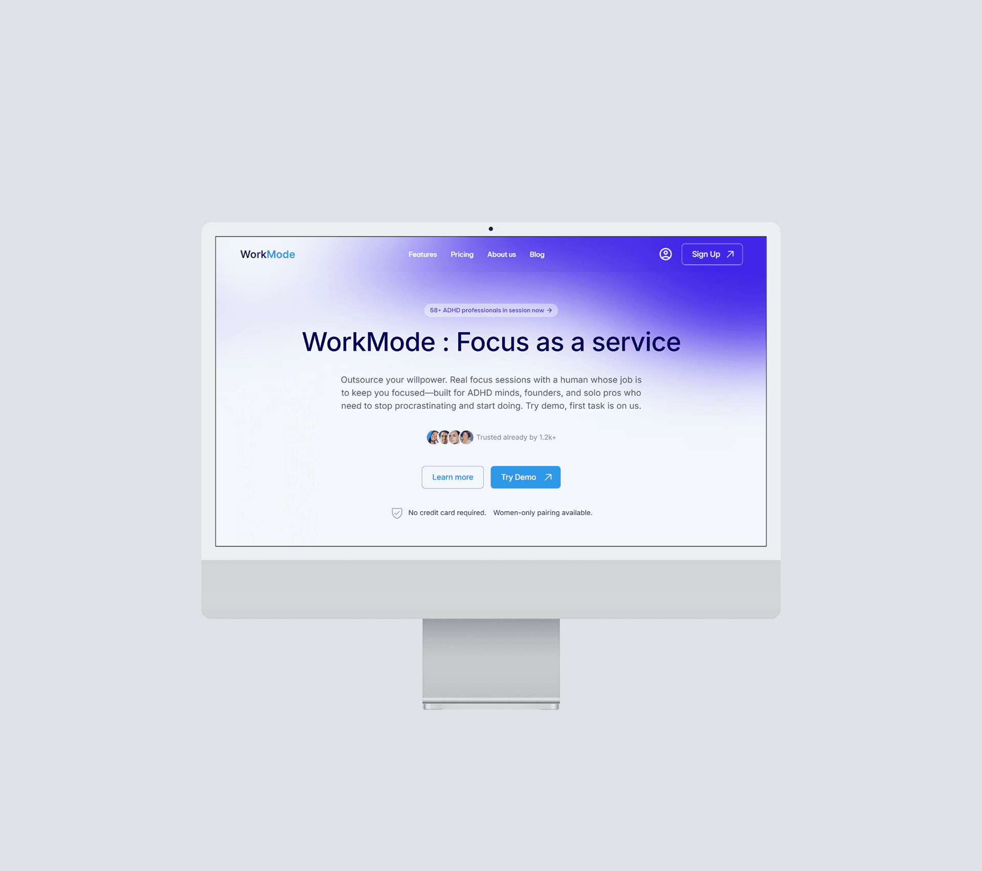 Landing page design