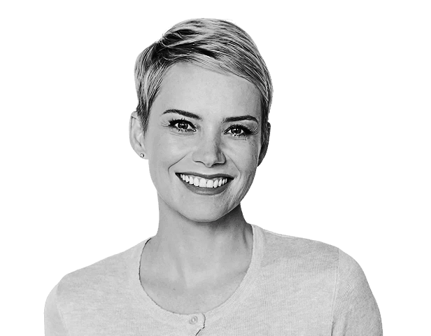 woman in white crew neck shirt smiling