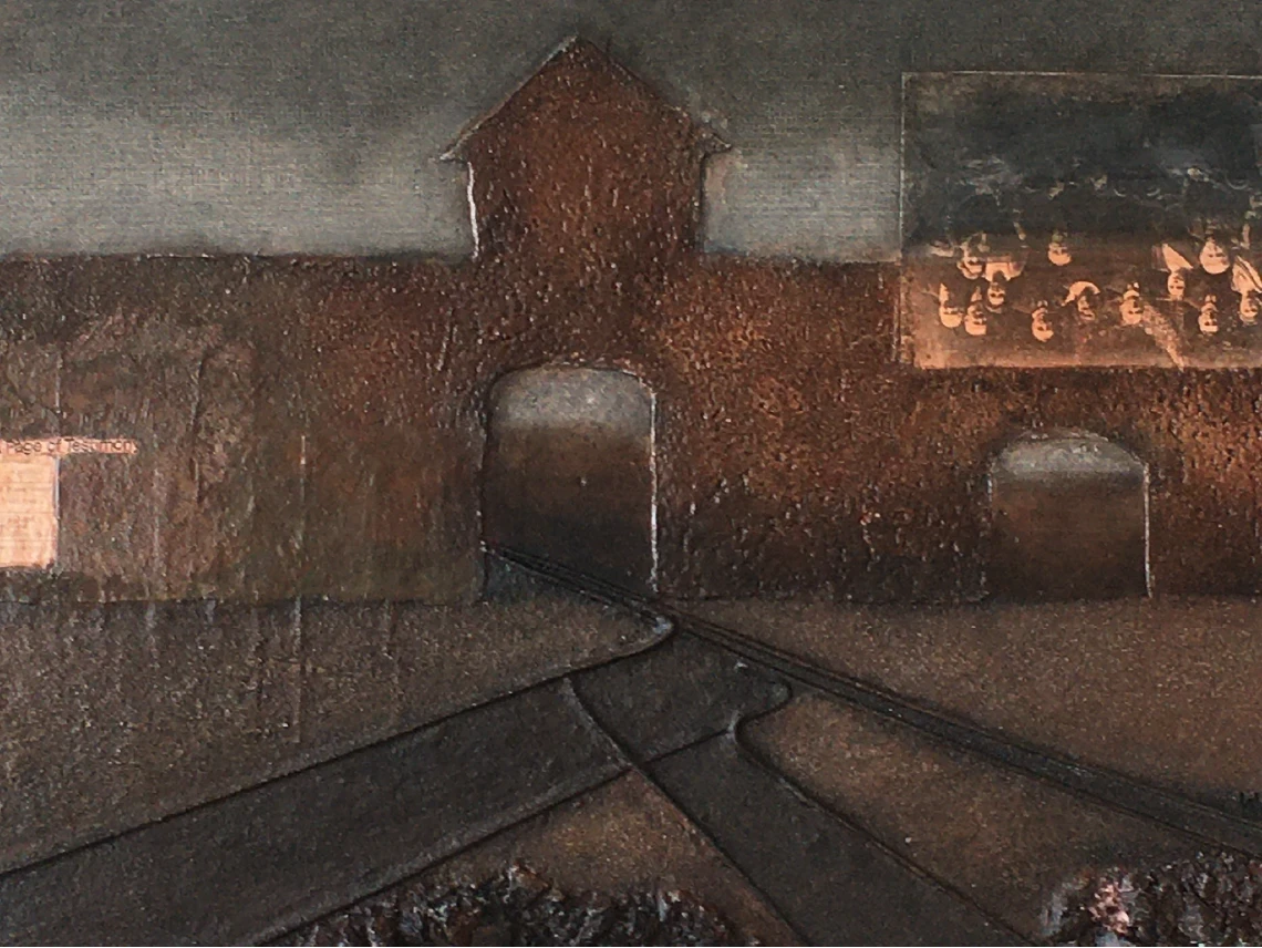 Testimonial III, 2021. Mixed media on cardboard. by Barbara Walker.