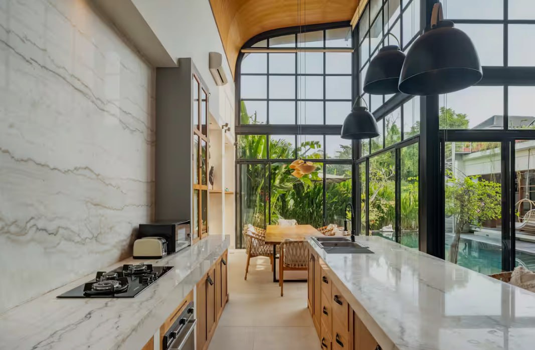 Finished modern 3 bedroom villa with rice fields view