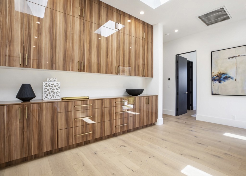 custom glossy oak built in cabinetry cabinet