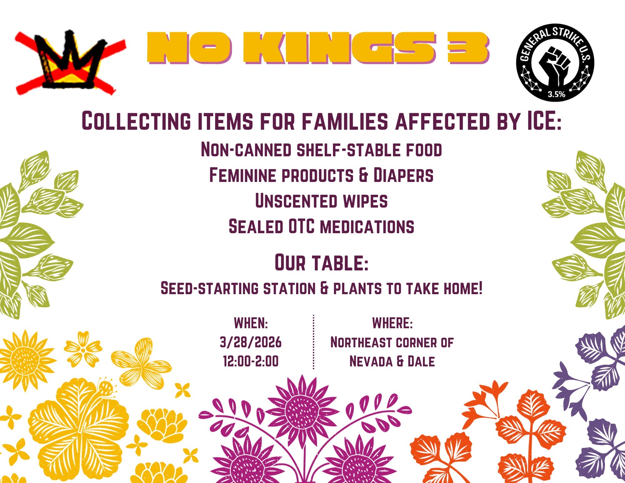 Credit: Trish Kantor. A protester with a backpack and American flag stands in front of a crowd.