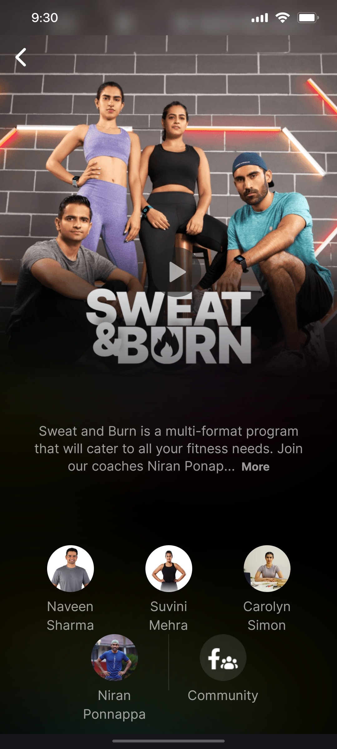 Cult.fit App  Community Screen