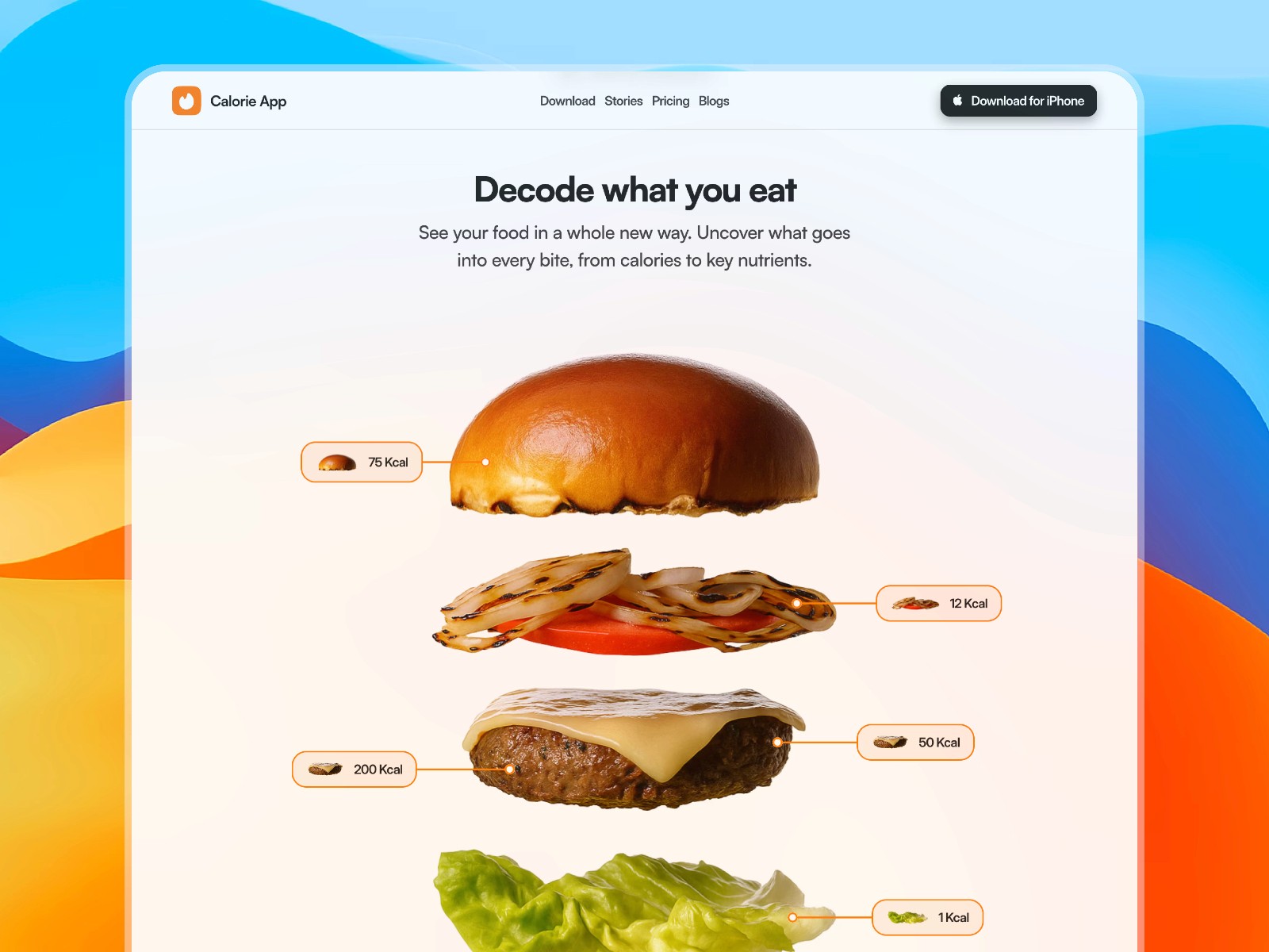 Calories — 专业动效 AI 产品官网设计灵感