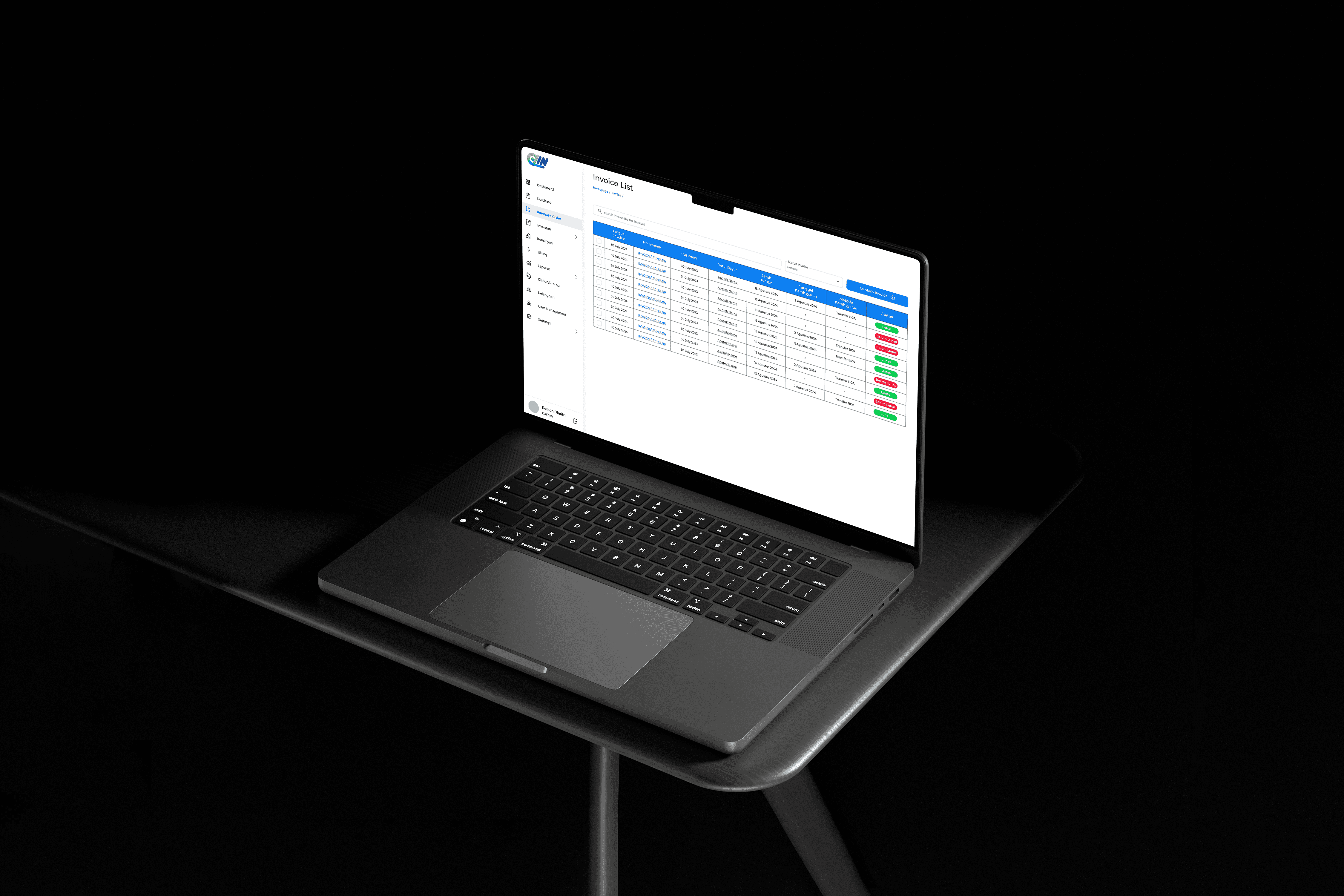 Project showcase laptop mockup