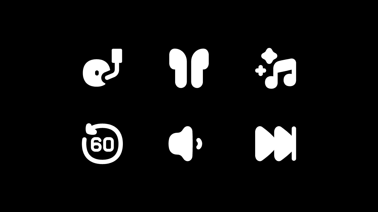 Flex Solid Music Icon Set