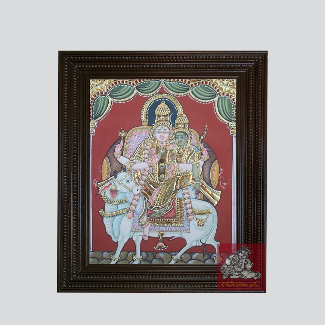 Pradosha Shiva Parvati Tanjore Painting