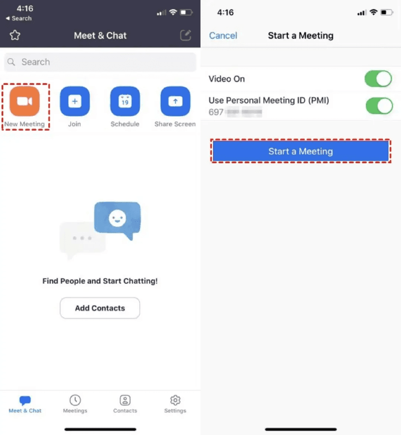 在 iPhone 上使用 Zoom 建立新會議