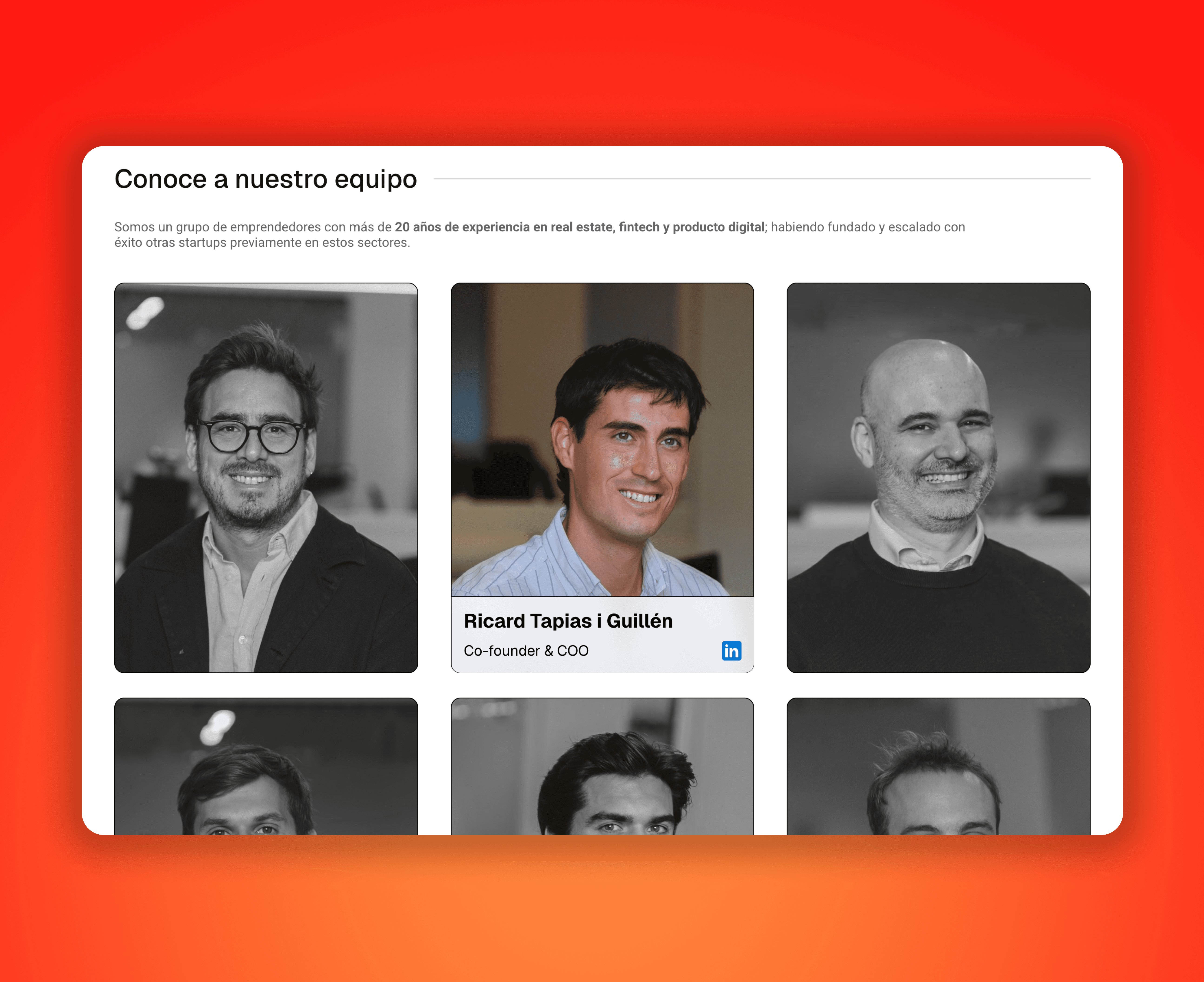 Team section of Ratio website showing black-and-white portraits of multiple team members in a modern grid layout