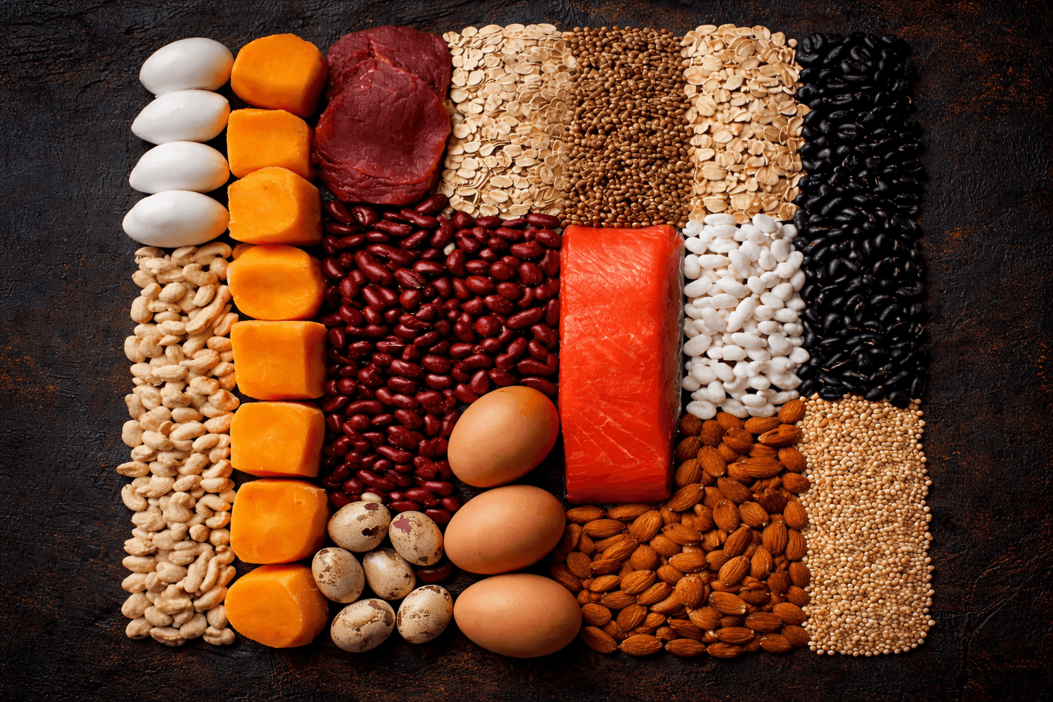 A colorful assortment of vitamins and supplements in various shapes and sizes.