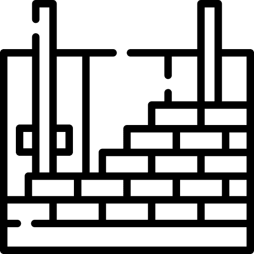 Illustration of a exterior brick call with dark line