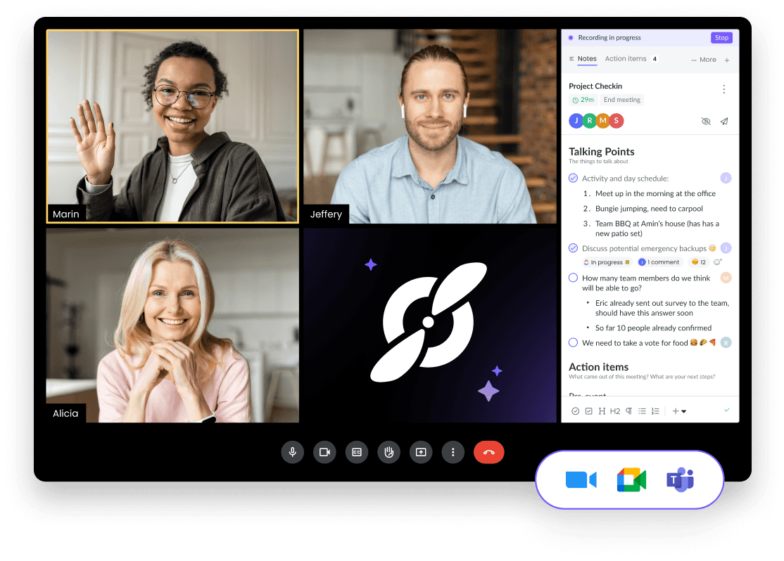 Fellow AI meeting notest app screenshot