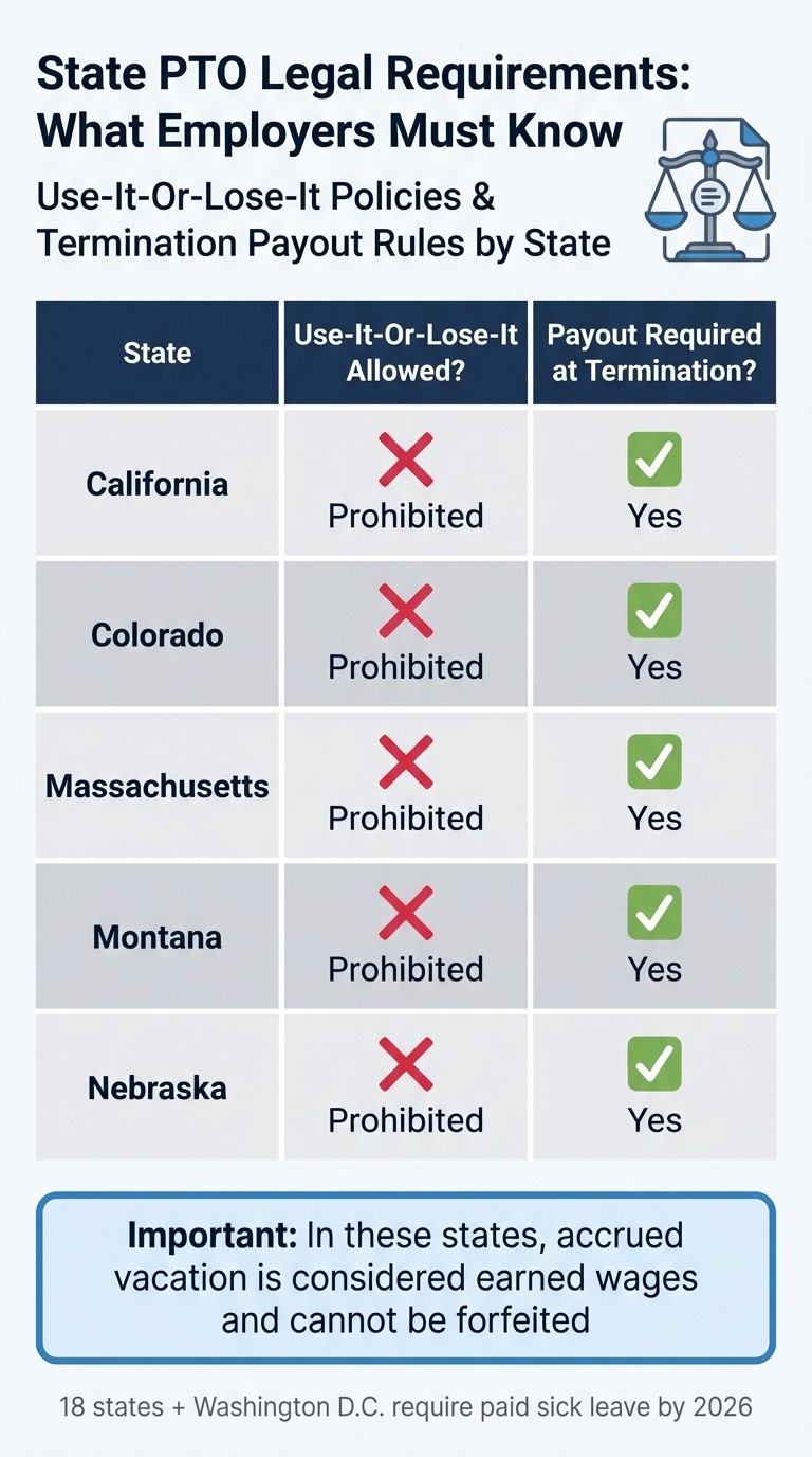 State PTO Laws: Use-It-Or-Lose-It Policies and Termination Payout Requirements