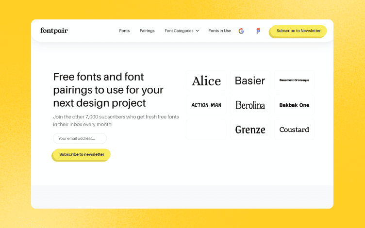 FontPair Homepage