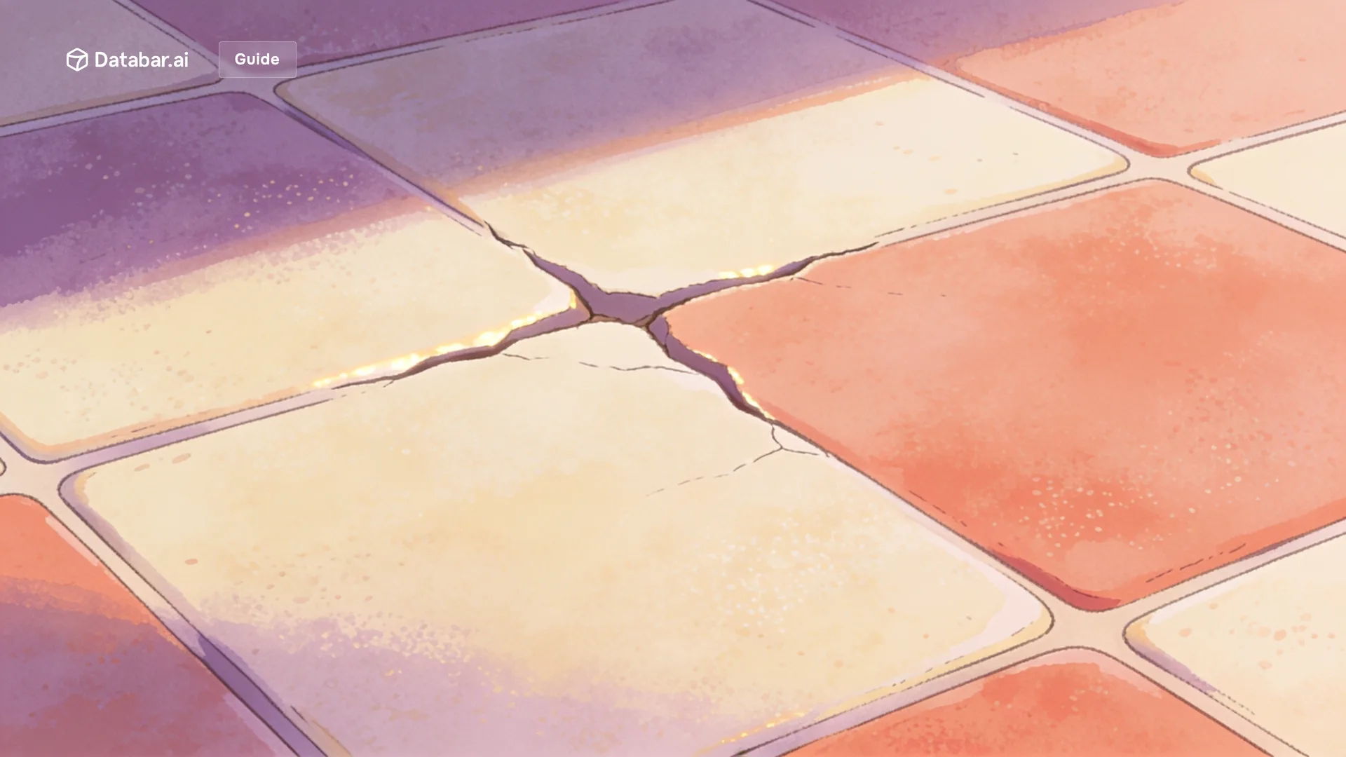 Illustration of a smooth tiled surface where a few tiles are finely cracked under raking light — Silent Salesforce Data Quality Pitfalls Affecting Your RevOps (And How to Address Them)
