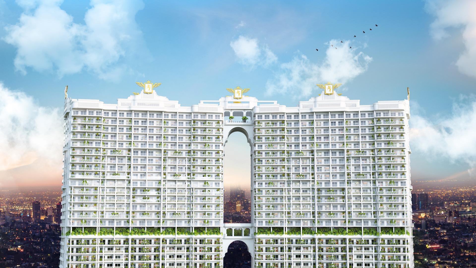 New residential tower, Vincitore Wellness Estate, stands tall in Bangkok's skyline, showcasing modern architecture.