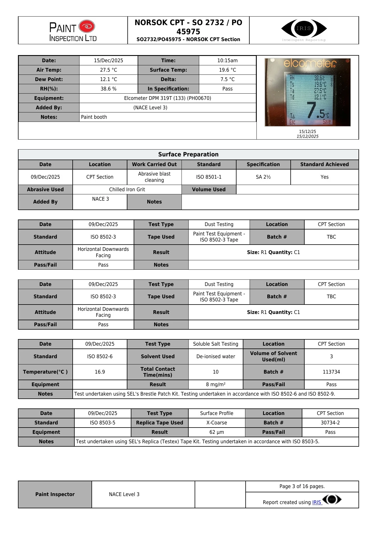 Example inspection report — page 3