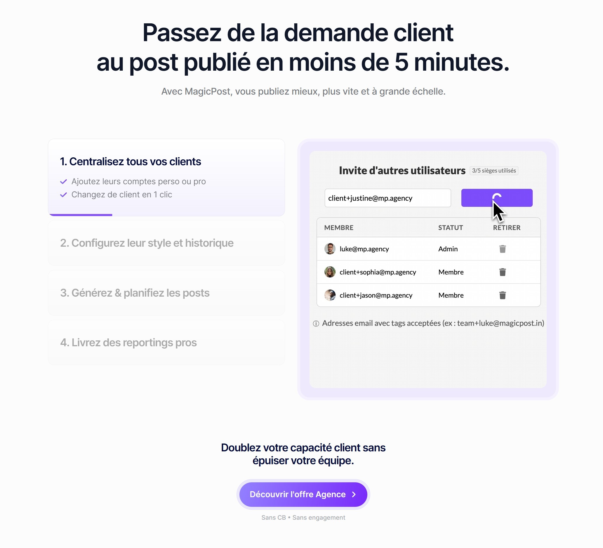 section processus landing page magicpost
