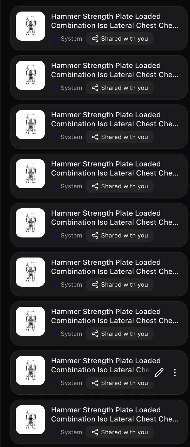 exercise library interface