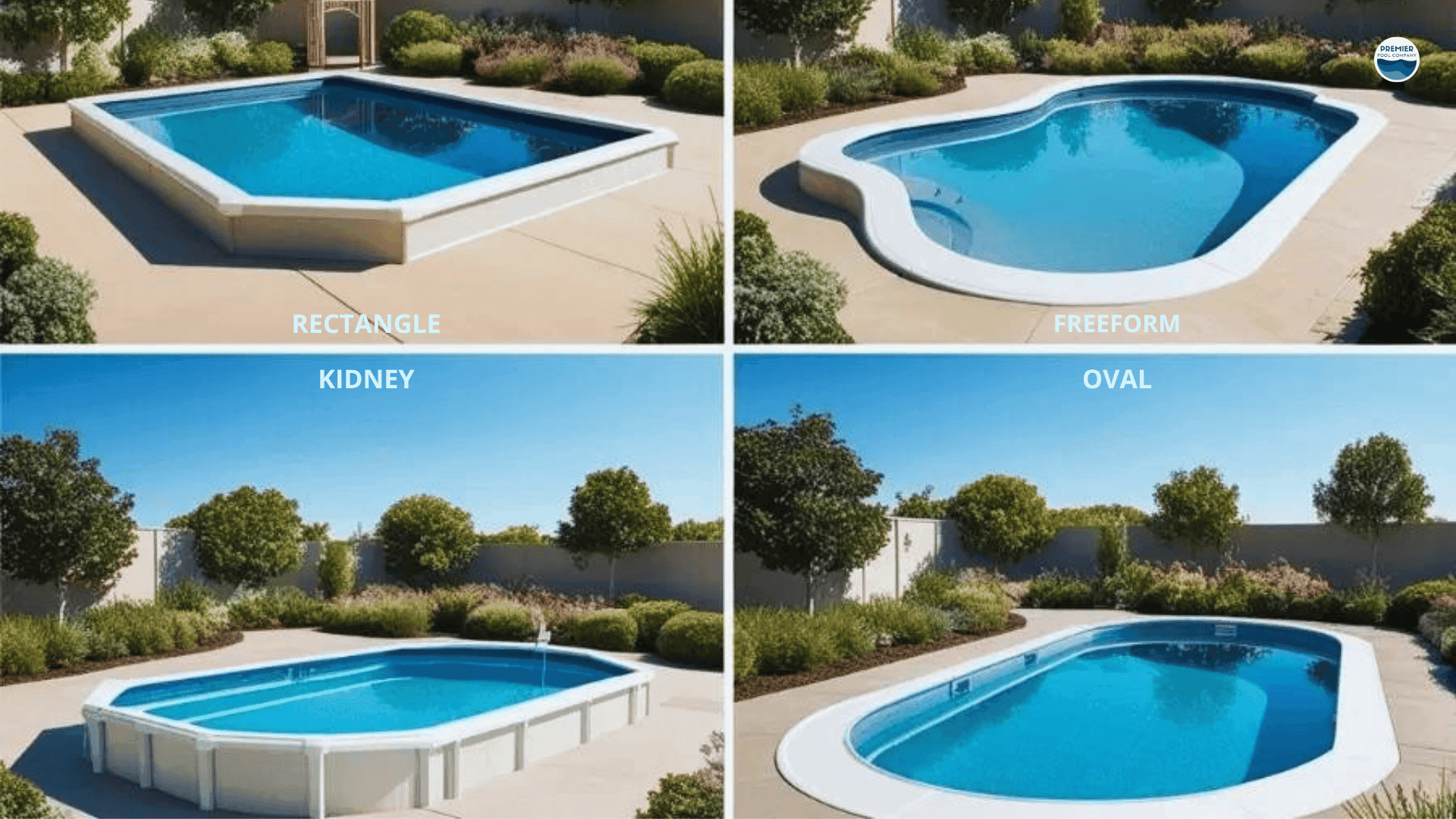 Fiberglass pool size comparison showing cost differences for various pool sizes
