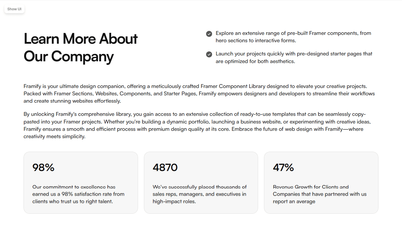 Framer About v35 Component