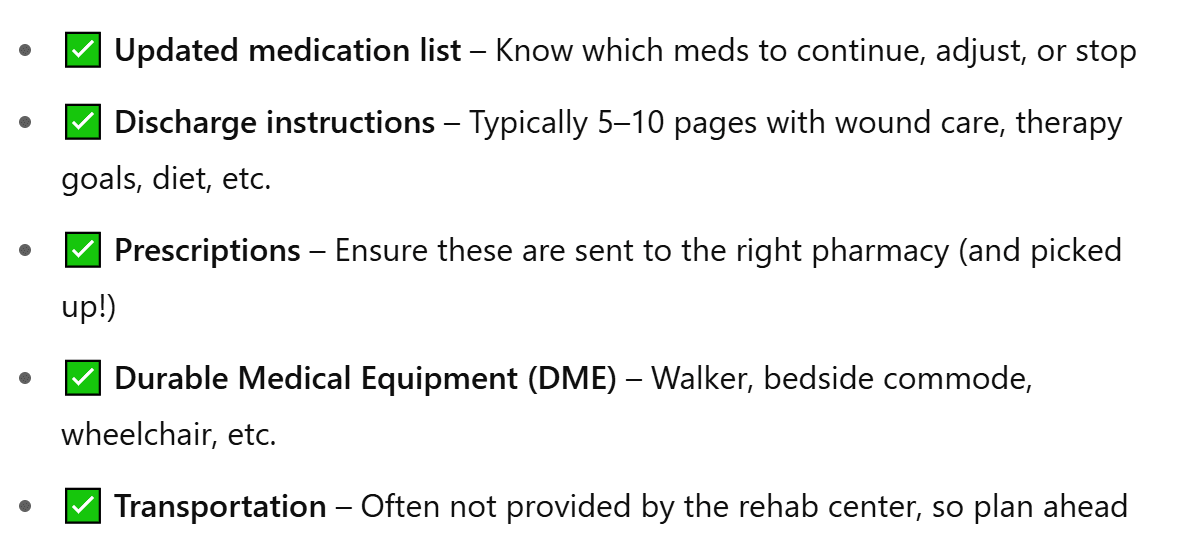Here’s what to prepare for discharge