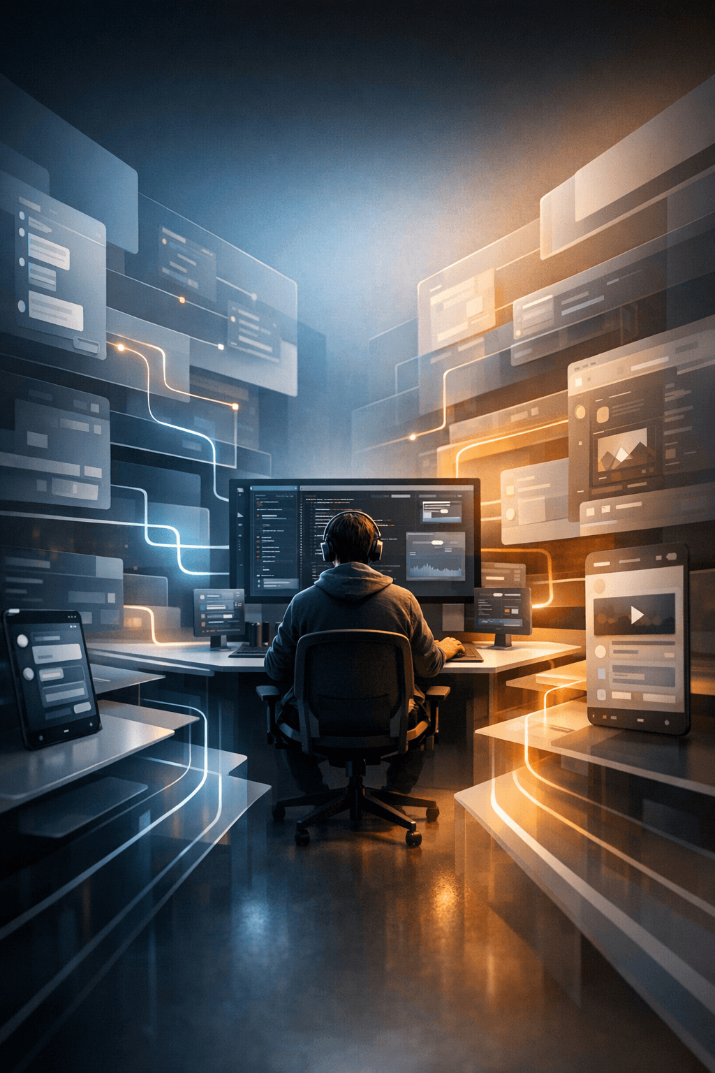 Illustration: platform wars are now fought inside existing interfaces.