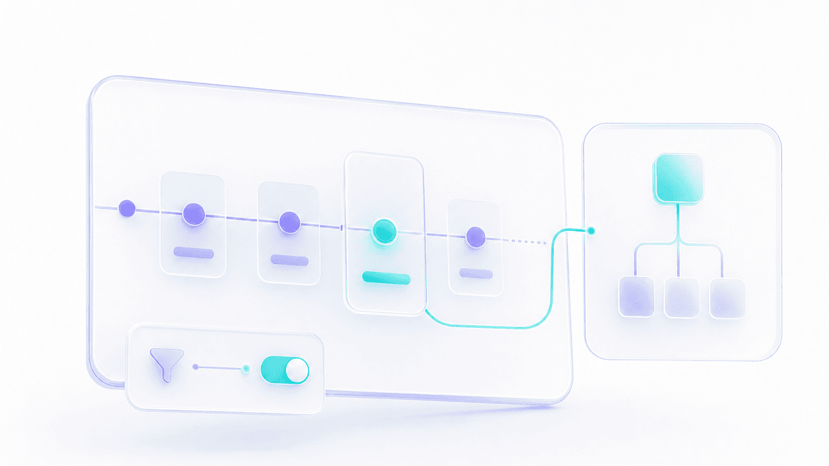 A replay timeline connected to filtered application state changes.