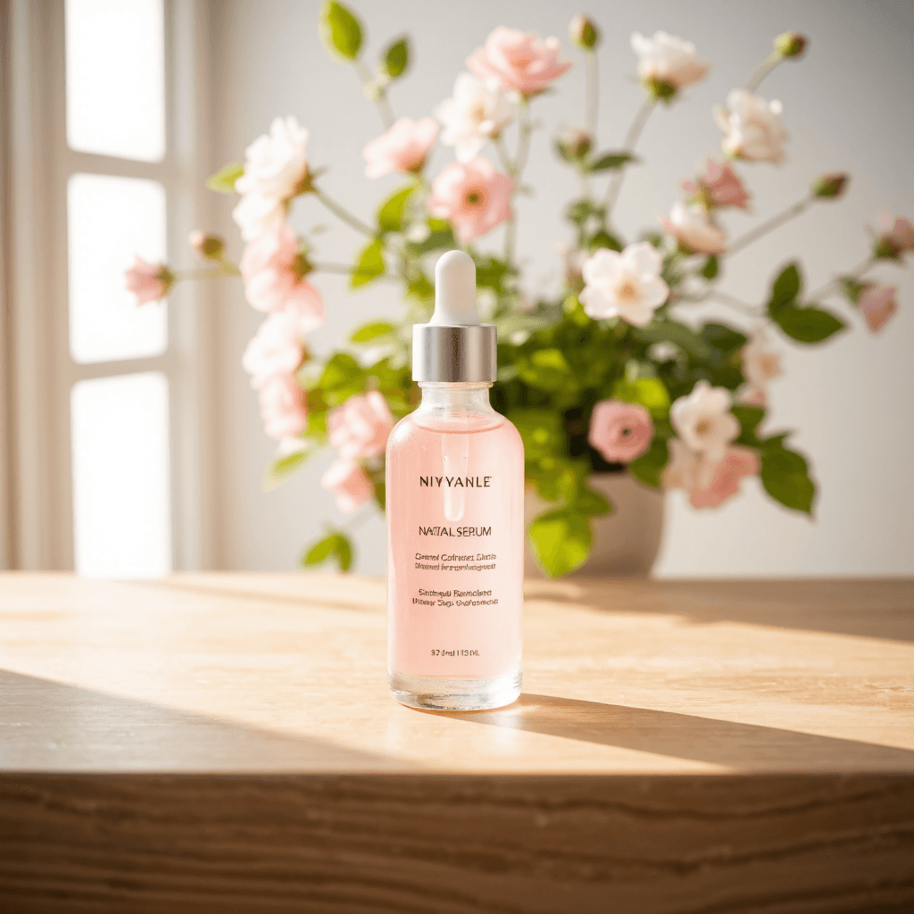 product photography of a bottle of ampoule serum for skincare