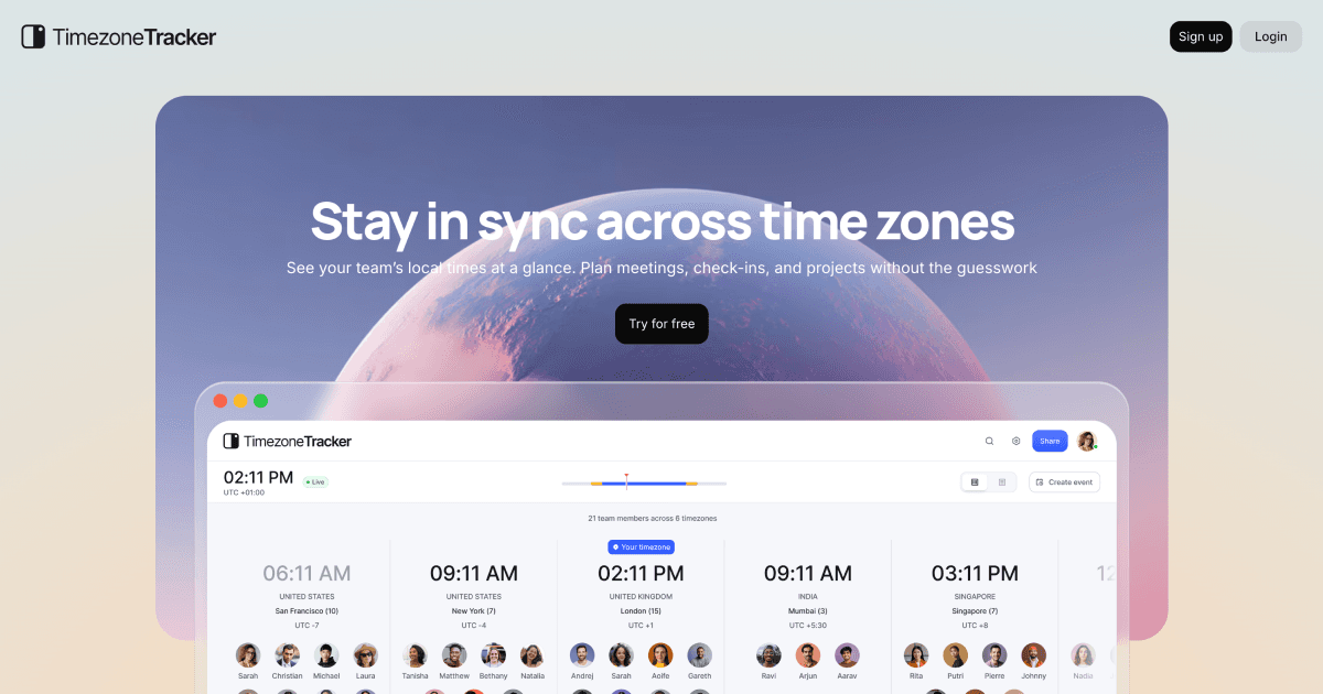 Timezone Tracker