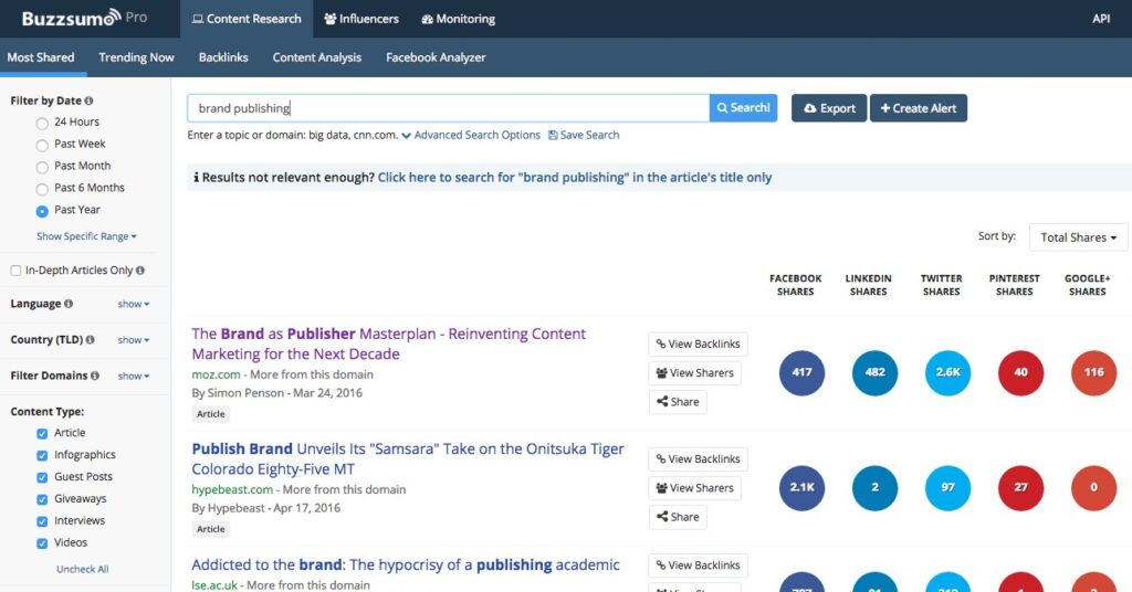 Find the top influencers: BuzzSumo