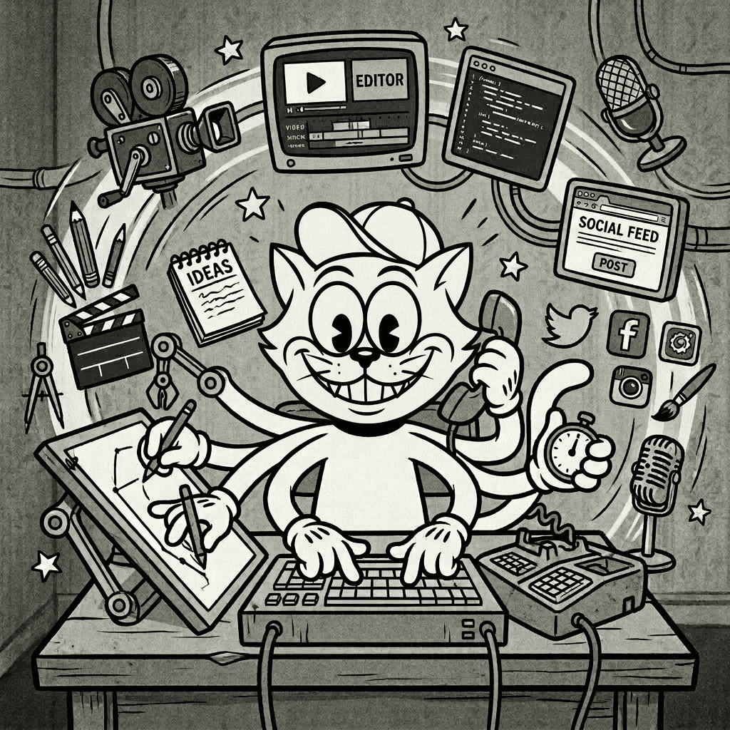 Modern urban skyline with wet streets at sunset.