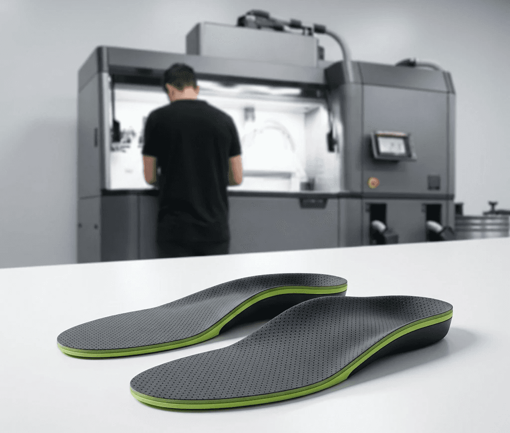 View of carbon fibre custom insole