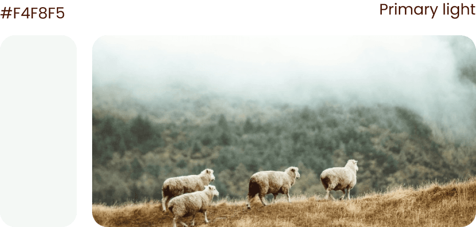 Color palette for components used in Telespor redesign (greenish whive for fog in woods)