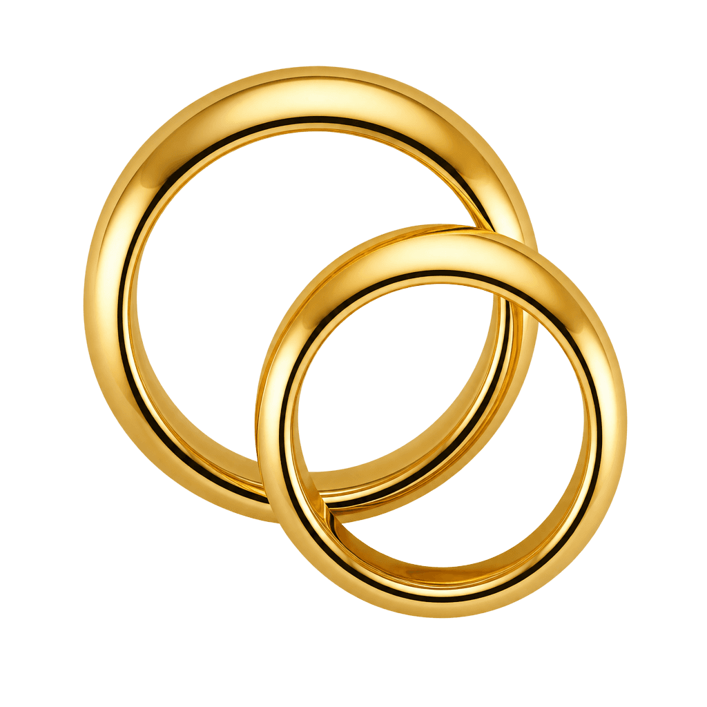 Gold wedding rings accent