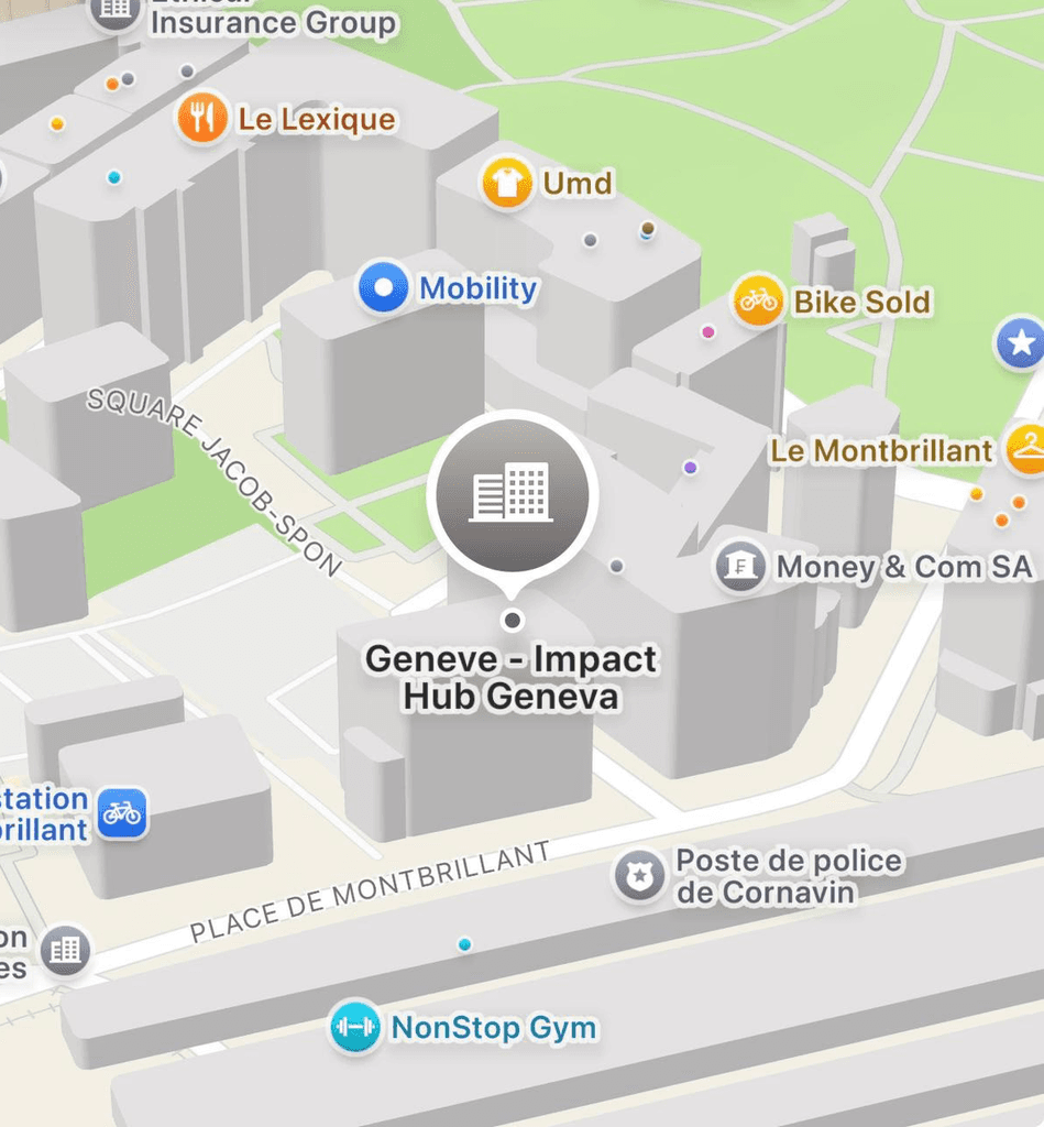 Plan d'accès : Alter Start à Genève, Impact Hub, Rue Fendt 1