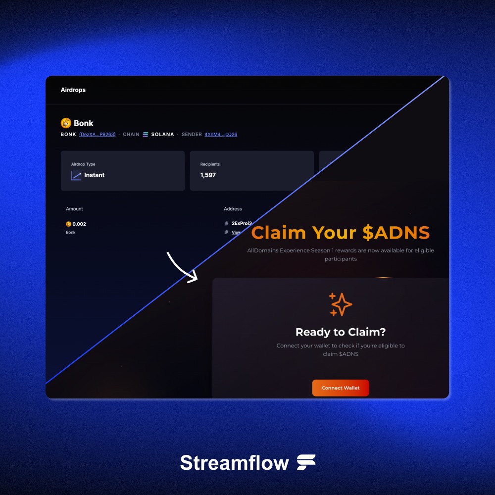 Custom airdrop solution for solana airdrops on Streamflow