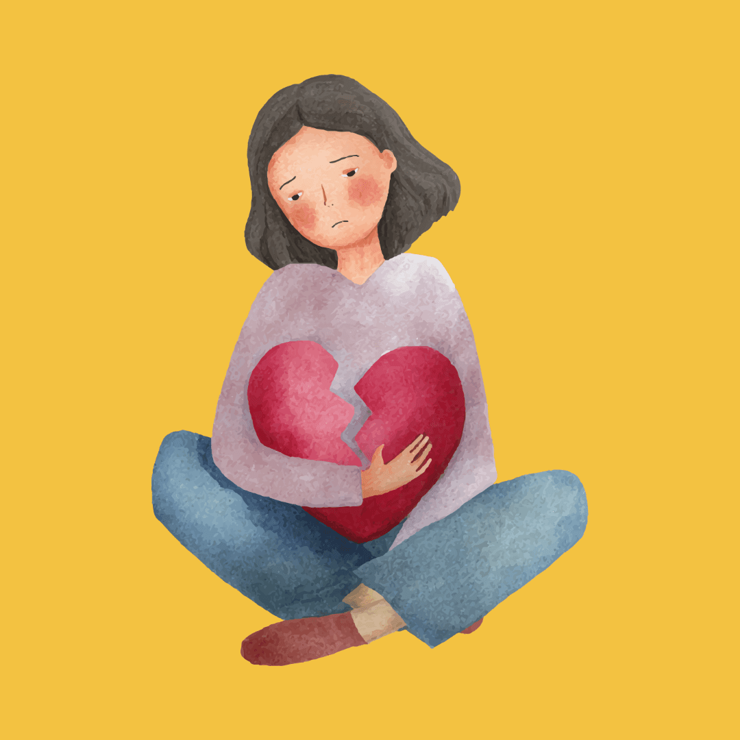 A person after a heart break