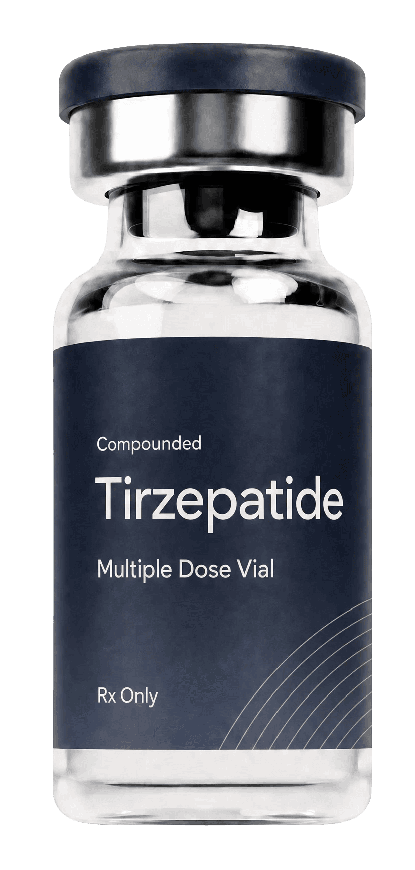 Compounded tirzepatide vial, Rx only