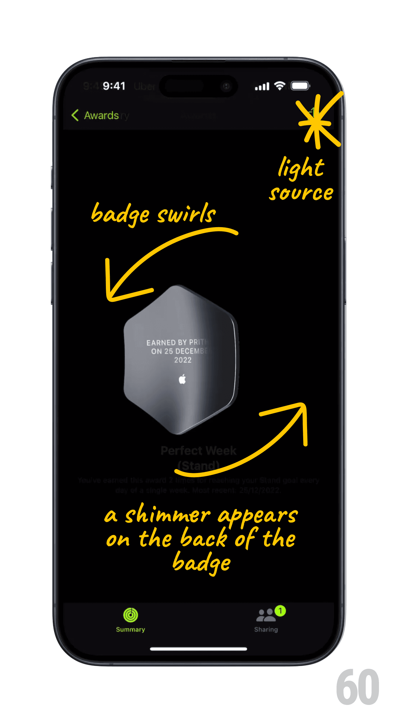 Apple Fitness Metal Badge Showcase