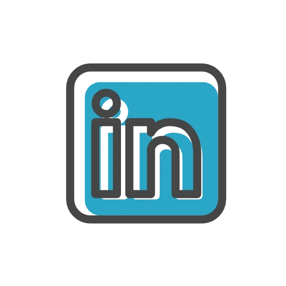 Minimal LinkedIn-style icon representing Raybrand Media videography services, professional network presence and business content branding