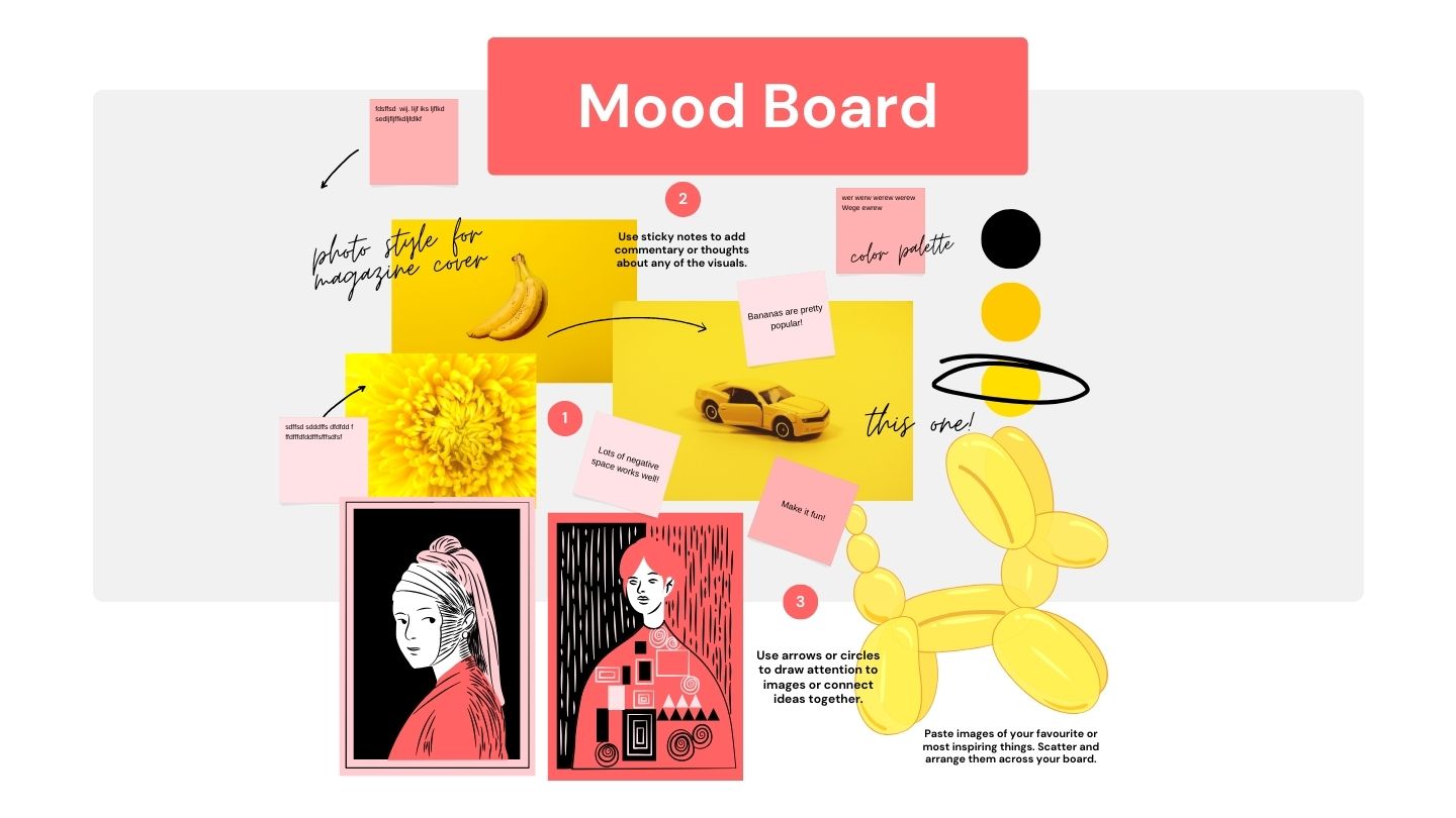 A graphic of a mood board