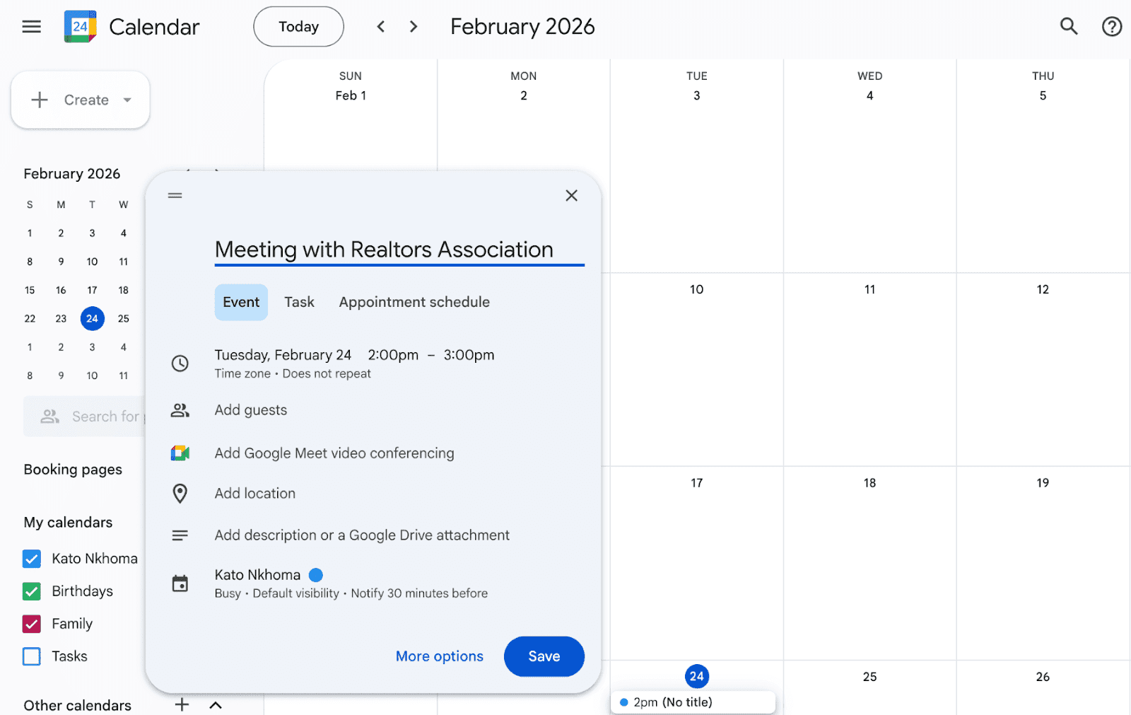 Adding descriptions and information to your events in Google Calendar.