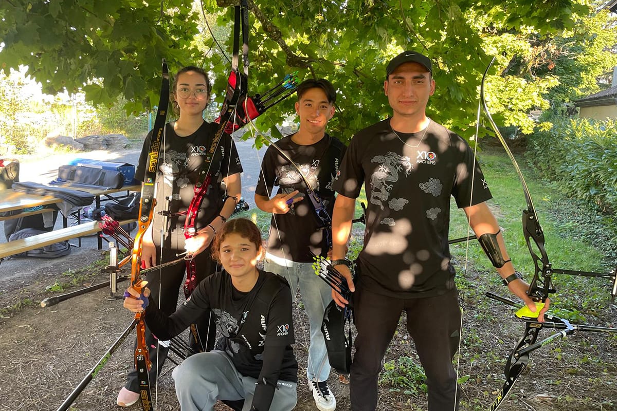 Archers at an indoor range