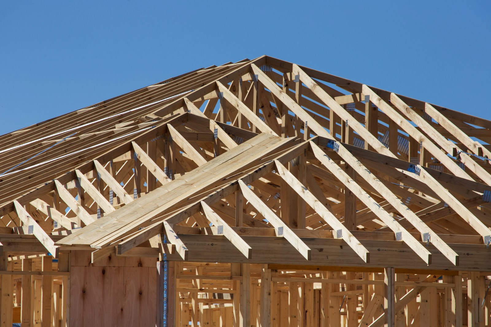 Maison en construction à ossature bois