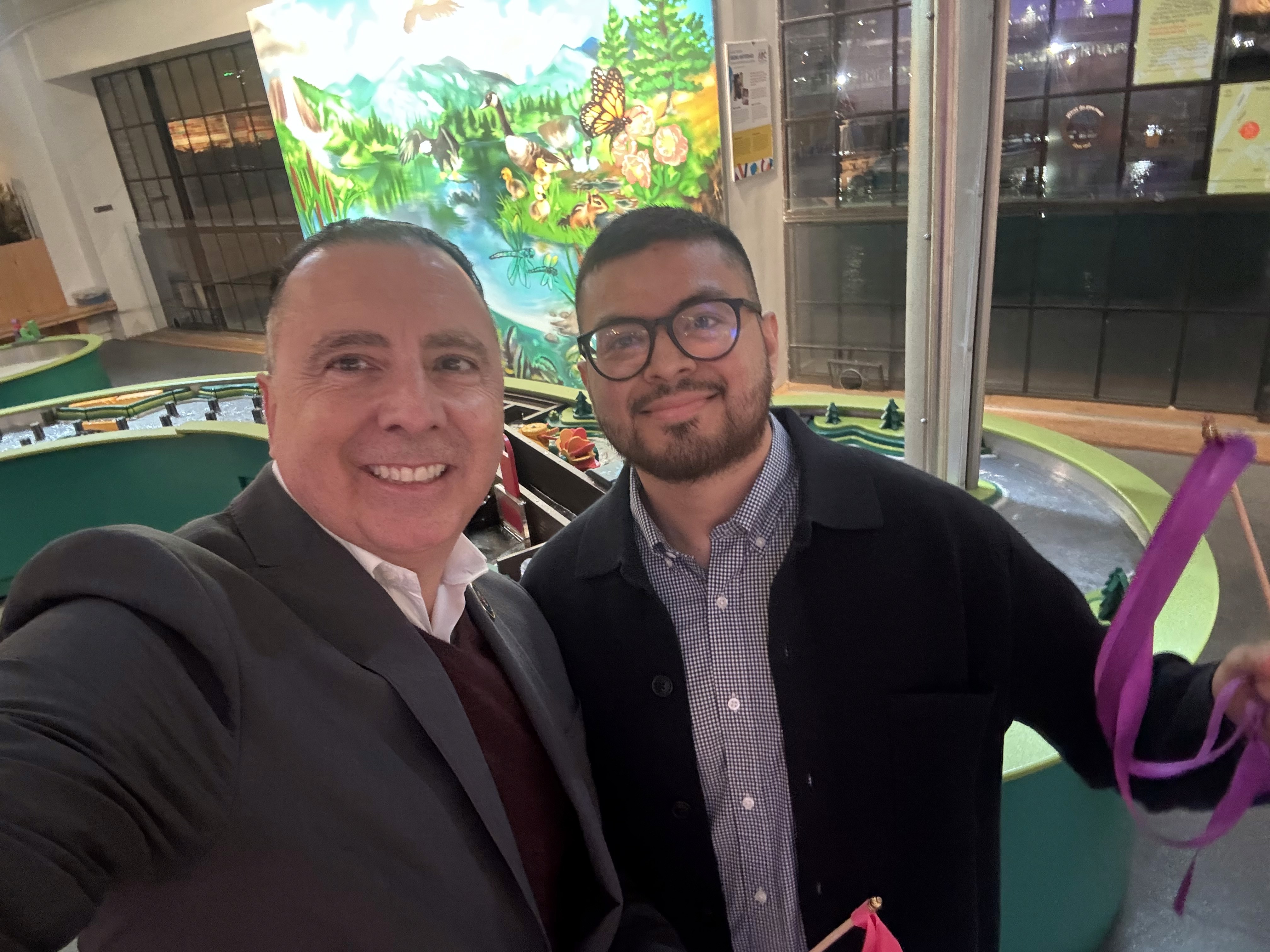 Robert Cordero and Anthony Ovando take a selfie at the Bronx Childen's museum.
