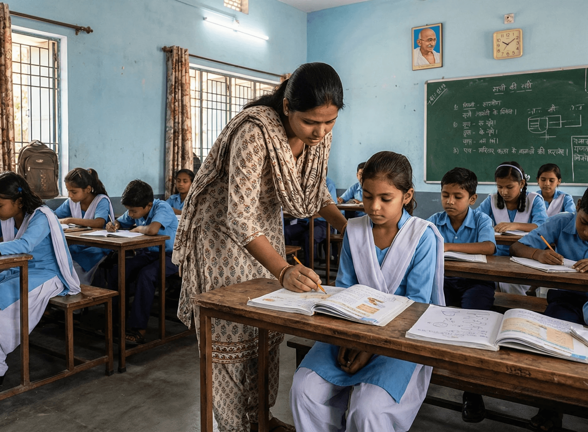 five children smiling while doing peace hand sign