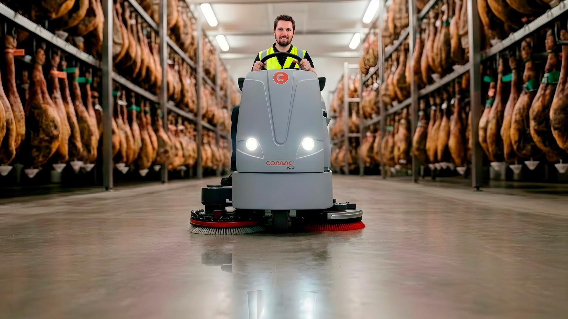 Cheerful woman at desk
