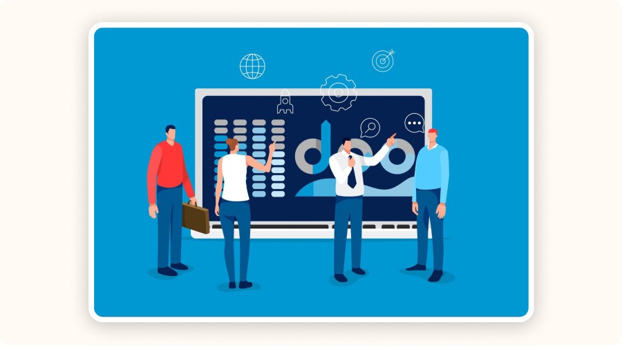 people in front of a screen